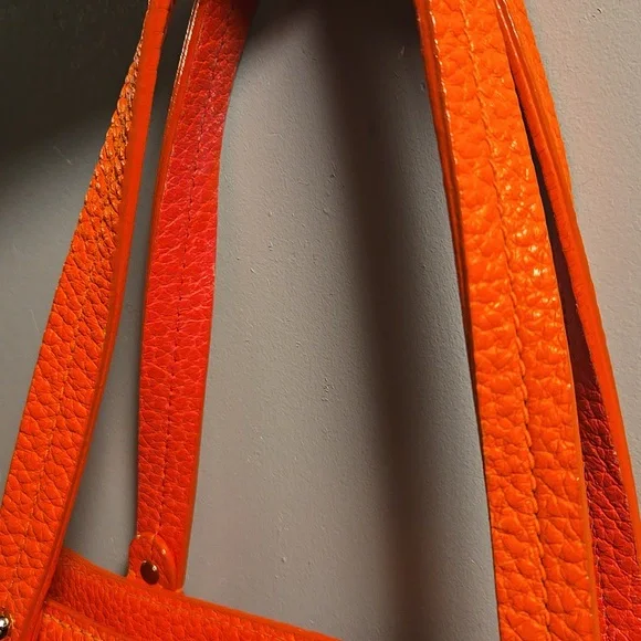 Kate Spade Pebble Leather Tote Orange & Pink - Picture 9 of 12